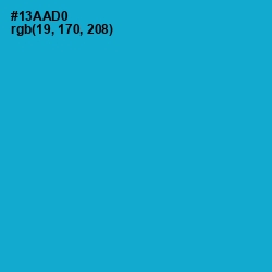 #13AAD0 - Cerulean Color Image