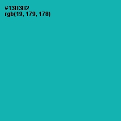 #13B3B2 - Eastern Blue Color Image
