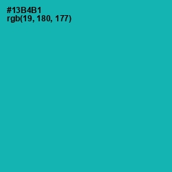 #13B4B1 - Eastern Blue Color Image