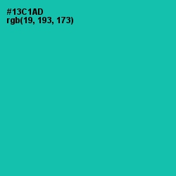 #13C1AD - Caribbean Green Color Image