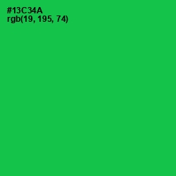 #13C34A - Malachite Color Image