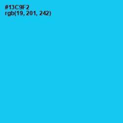 #13C9F2 - Bright Turquoise Color Image