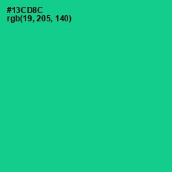 #13CD8C - Caribbean Green Color Image