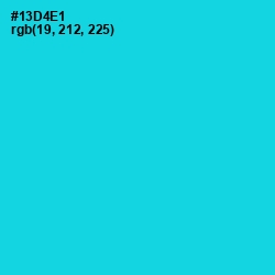 #13D4E1 - Bright Turquoise Color Image