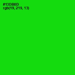 #13DB0D - Green Color Image