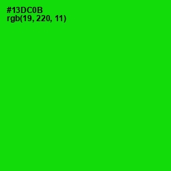 #13DC0B - Green Color Image