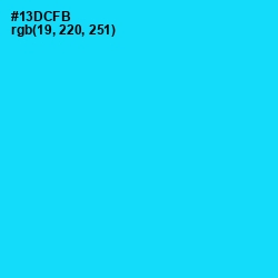 #13DCFB - Bright Turquoise Color Image