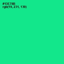 #13E78B - Caribbean Green Color Image