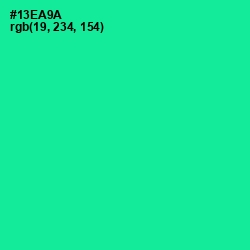 #13EA9A - Caribbean Green Color Image