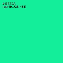 #13EE9A - Caribbean Green Color Image