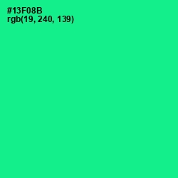 #13F08B - Caribbean Green Color Image