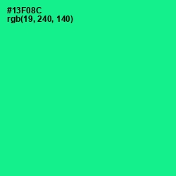 #13F08C - Caribbean Green Color Image