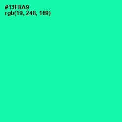 #13F8A9 - Caribbean Green Color Image