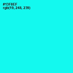 #13F8EF - Cyan / Aqua Color Image