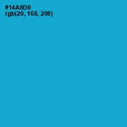 #14A8D0 - Cerulean Color Image