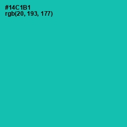 #14C1B1 - Caribbean Green Color Image