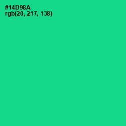 #14D98A - Caribbean Green Color Image