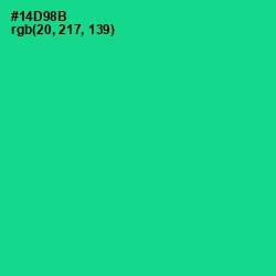 #14D98B - Caribbean Green Color Image