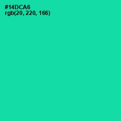 #14DCA6 - Caribbean Green Color Image