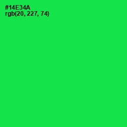 #14E34A - Malachite Color Image
