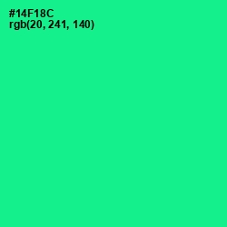 #14F18C - Caribbean Green Color Image