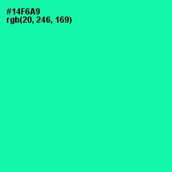 #14F6A9 - Caribbean Green Color Image