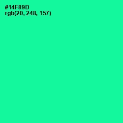 #14F89D - Caribbean Green Color Image