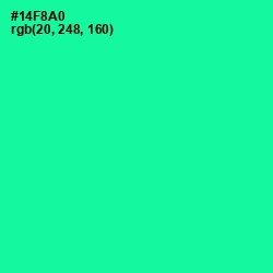 #14F8A0 - Caribbean Green Color Image