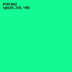 #14FA92 - Caribbean Green Color Image