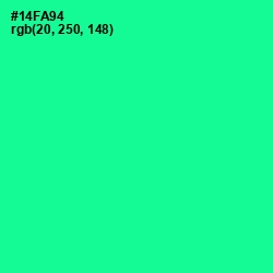 #14FA94 - Caribbean Green Color Image