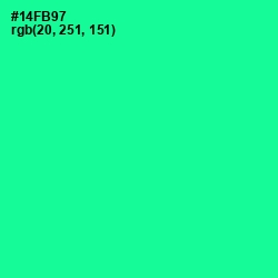 #14FB97 - Caribbean Green Color Image