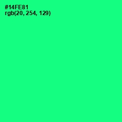 #14FE81 - Caribbean Green Color Image