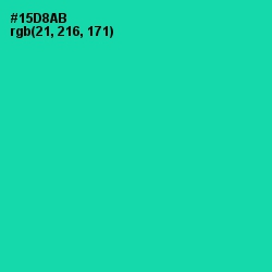 #15D8AB - Caribbean Green Color Image