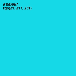#15D9E7 - Bright Turquoise Color Image