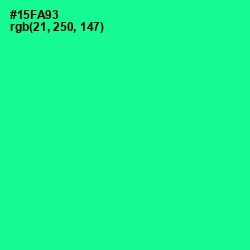 #15FA93 - Caribbean Green Color Image