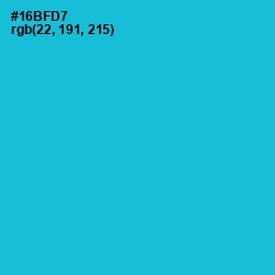 #16BFD7 - Cerulean Color Image