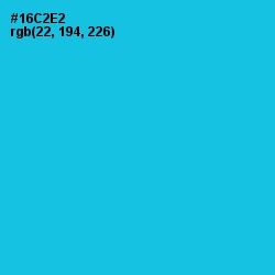 #16C2E2 - Robin's Egg Blue Color Image