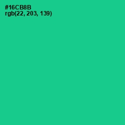 #16CB8B - Caribbean Green Color Image