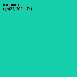 #16D0AB - Caribbean Green Color Image