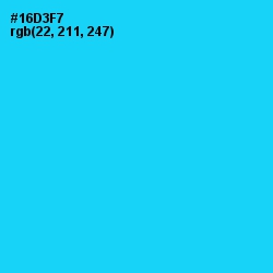 #16D3F7 - Bright Turquoise Color Image