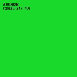 #19D92B - Green Color Image