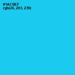 #1ACBEF - Bright Turquoise Color Image