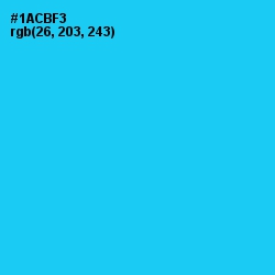 #1ACBF3 - Bright Turquoise Color Image