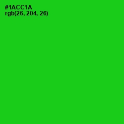 #1ACC1A - Green Color Image