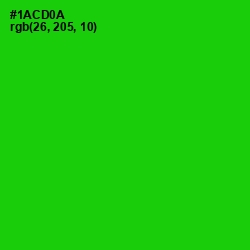 #1ACD0A - Green Color Image