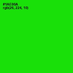 #1AE00A - Green Color Image