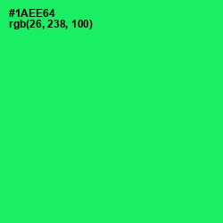 #1AEE64 - Spring Green Color Image