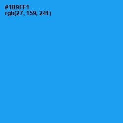 #1B9FF1 - Dodger Blue Color Image