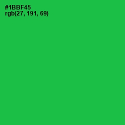 #1BBF45 - Green Haze Color Image