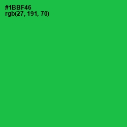 #1BBF46 - Green Haze Color Image